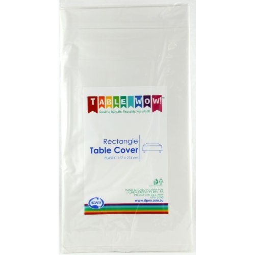 Rectangle White Plastic Tablecover