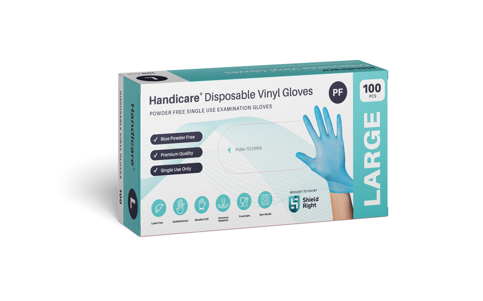 Large Vinyl Blue Powder Free Gloves Box Of 1000