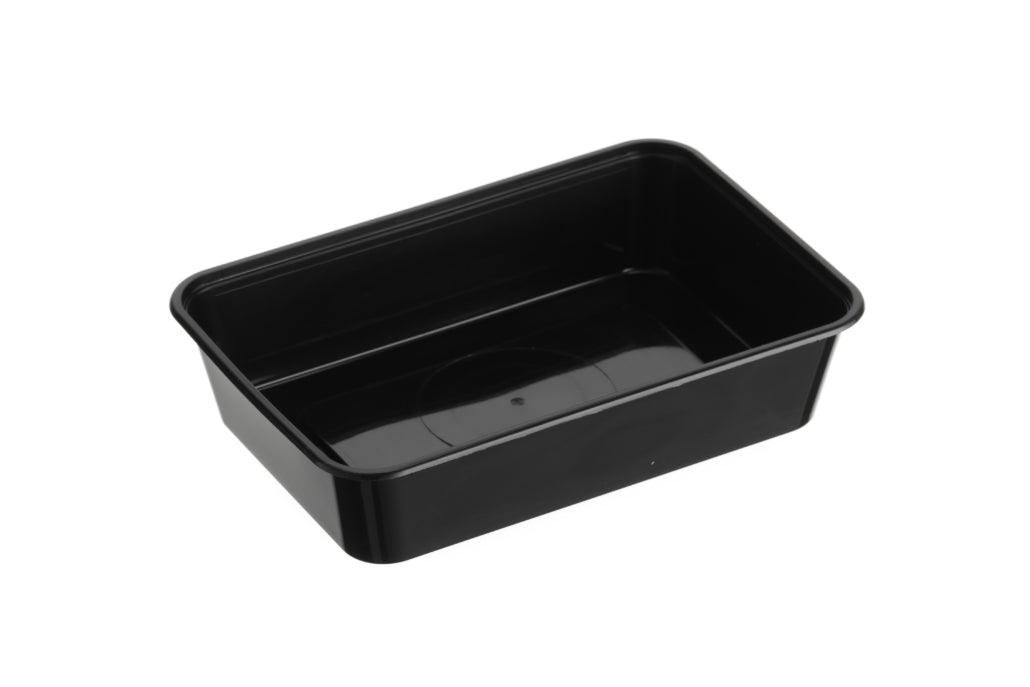 Rectangle Plastic Storage Containers Black 500ml GENFAC - Packware