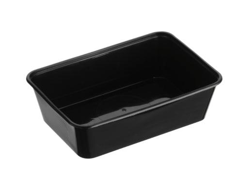 Rectangle Plastic Storage Containers Black 650ml GENFAC - Packware