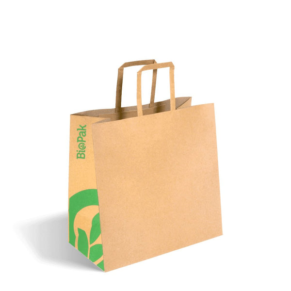 Small Die Cut Handle (270x280x145mm) Kraft Paper Bags Packware