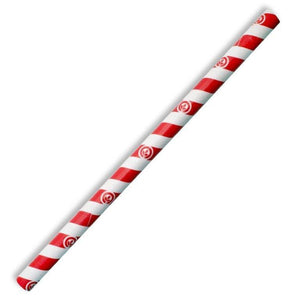 Jumbo Red Striped Paper Straws - Packware