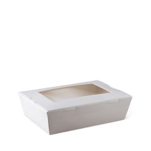 Medium Window White Lunch Box - 180 x 120 x 50mm - Packware