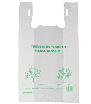 Reusable Recyclable Plastic Shopping Bags Singlet Eco Friendly Grocery Carry Bag - Packware