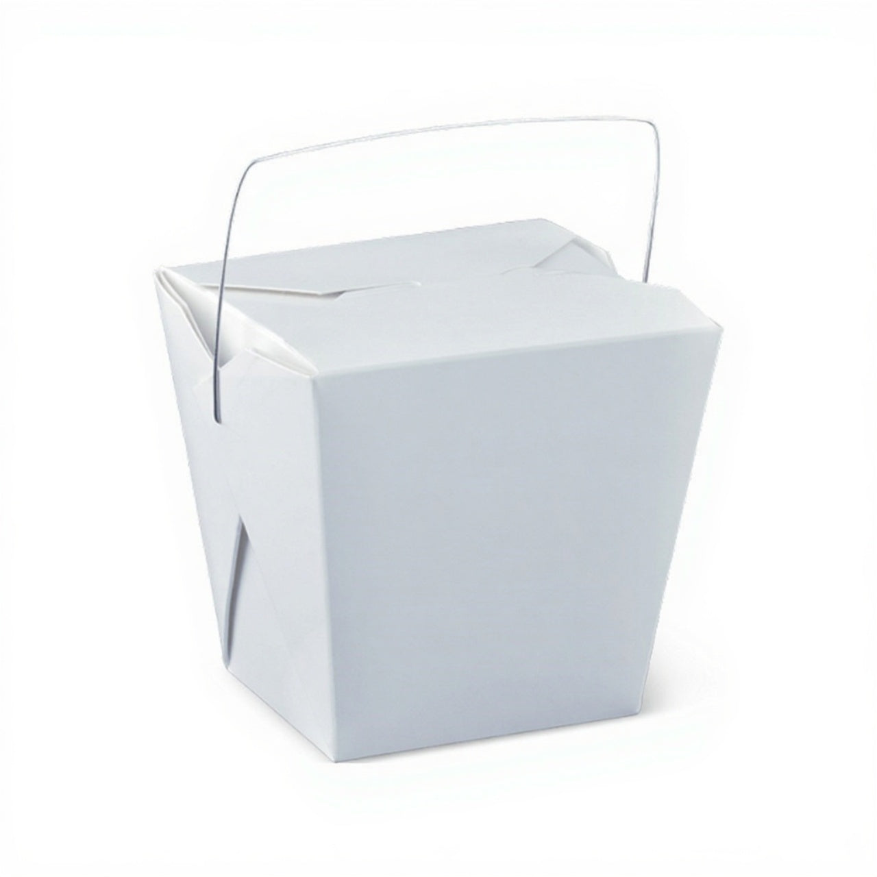Noodle Box Square (PE) - White 26 oz (755 ml) with Wire Handle