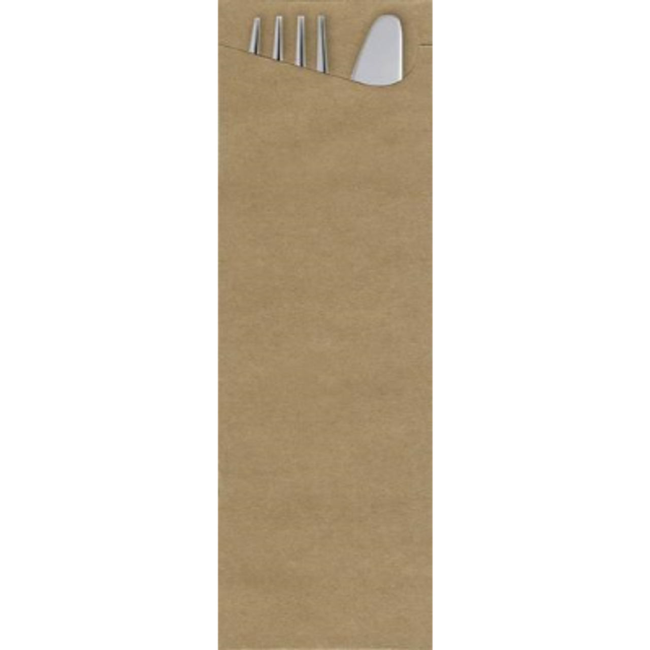 Cutlery Pouches (FLAT STYLE) - Plain BROWN Kraft Board - SMALL - Open Ended - 50x185mm - 1000/CTN