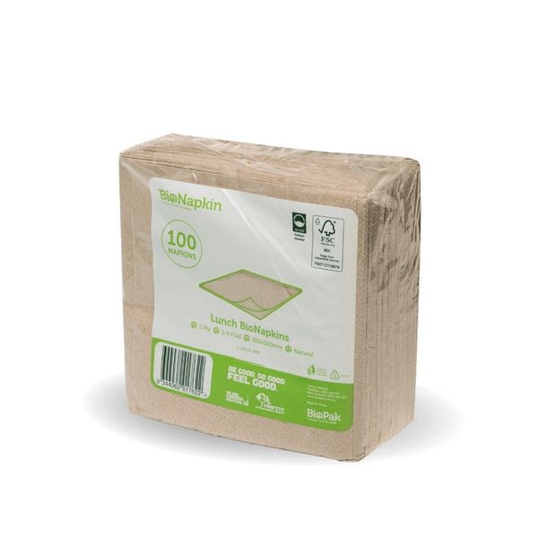 100 Pack - 1/4 Fold Natural Napkin - Packware