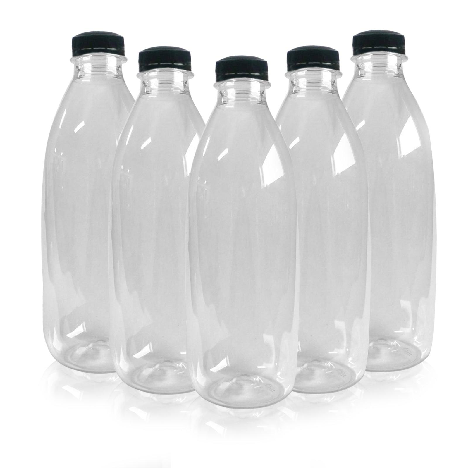1000ml Round Clear PET Plastic Bottles with Tamper Evident Lids (Round) - Packware