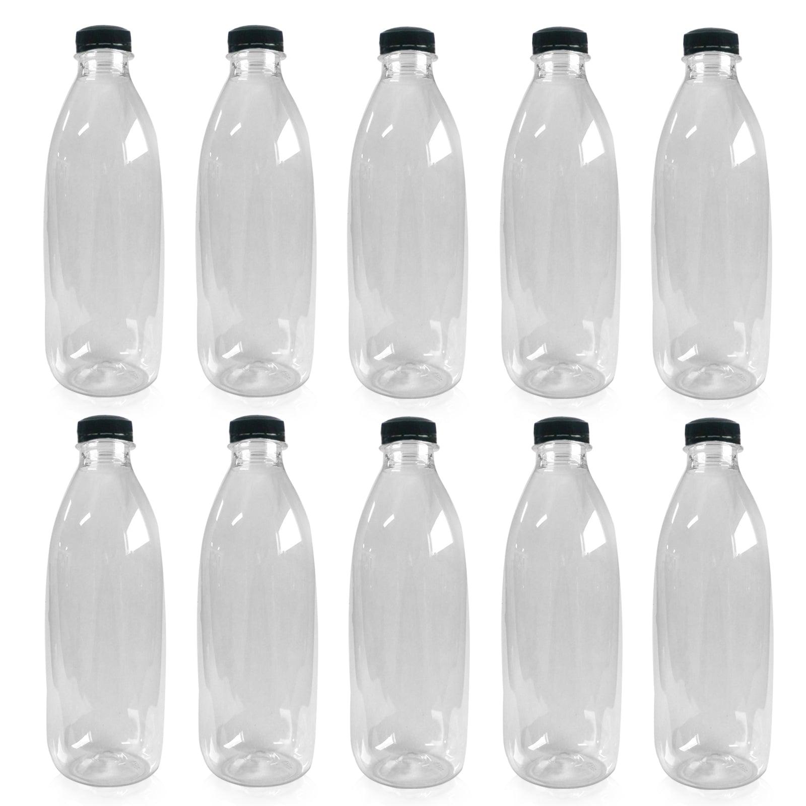 1000ml Round Clear PET Plastic Bottles with Tamper Evident Lids (Round) - Packware