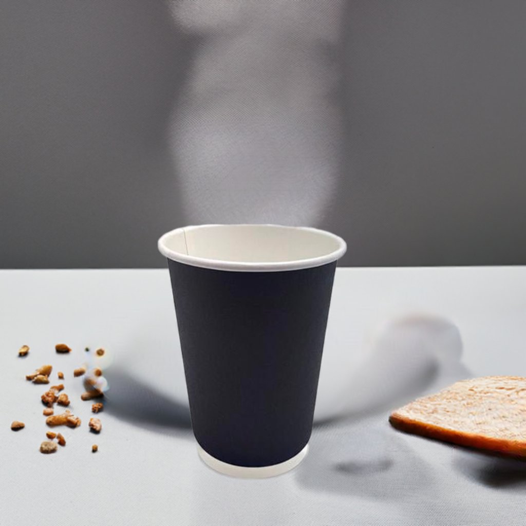 12oz Black Double - Wall Cups: Premium Hot Food Service Essentials - Packware