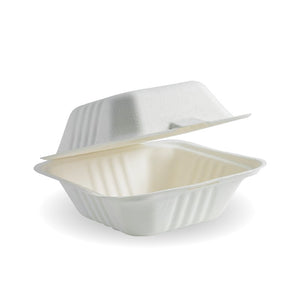 15x15x8cm / 6x6” White BioCane Clamshell - Packware