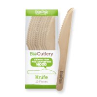 16cm Wooden Knife - 10pk - Packware
