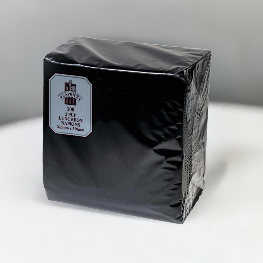 2 Ply Luncheon Napkins - Black - Packware