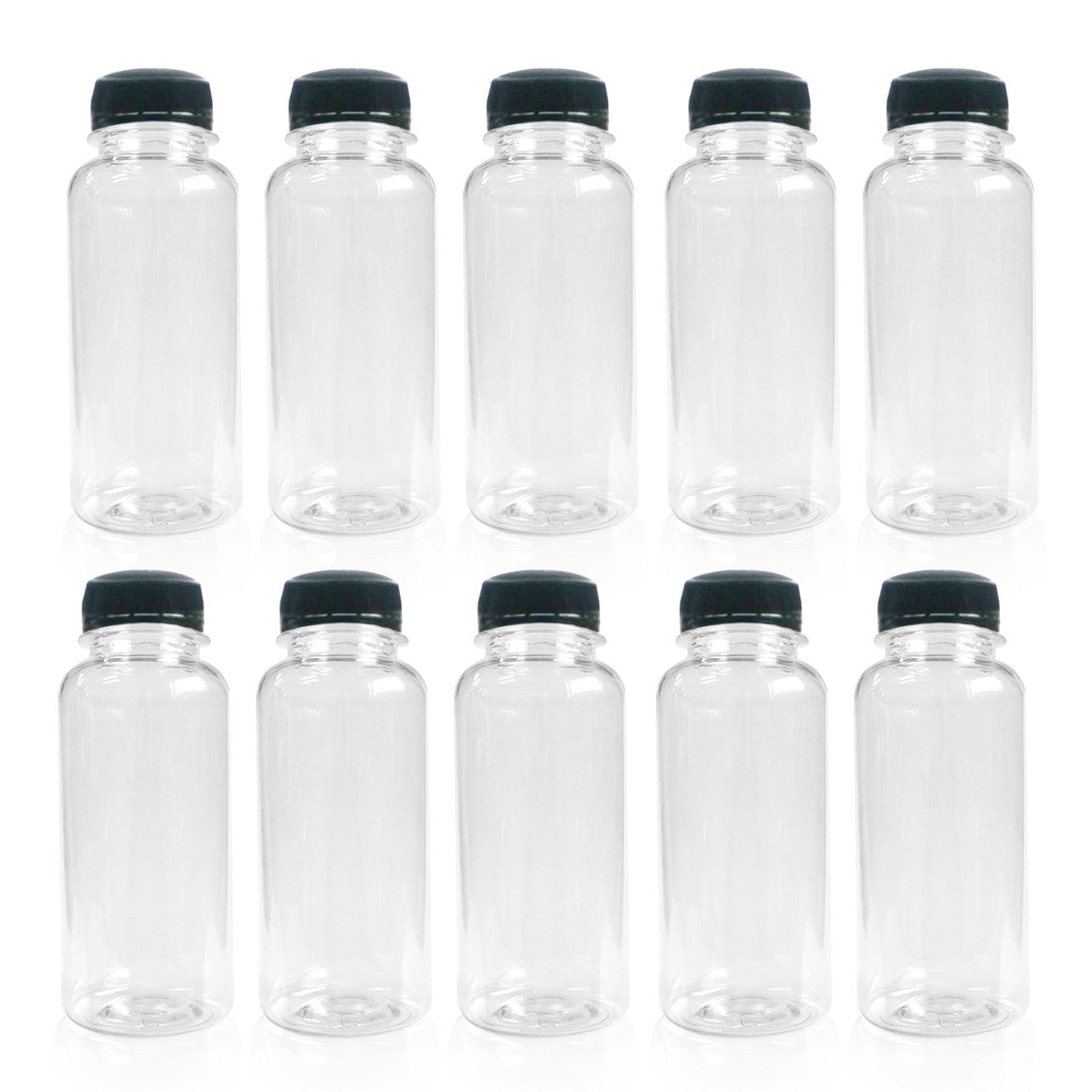 250ml Round Clear Plastic Bottles PET With 38mm Lids Tamper Evident - Packware