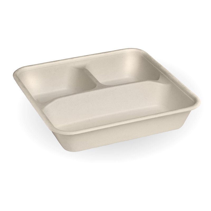 3 - Compartment Large Natural Takeaway Base - Packware