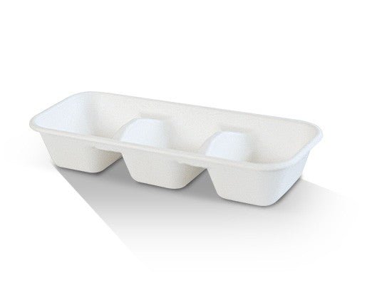 3 Compartment Sugarcane Tray 400pc/ctn - Packware