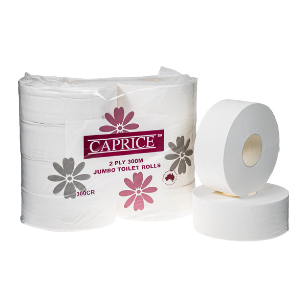Caprice Jumbo Toilet Paper Rolls 2ply 300meter 300V