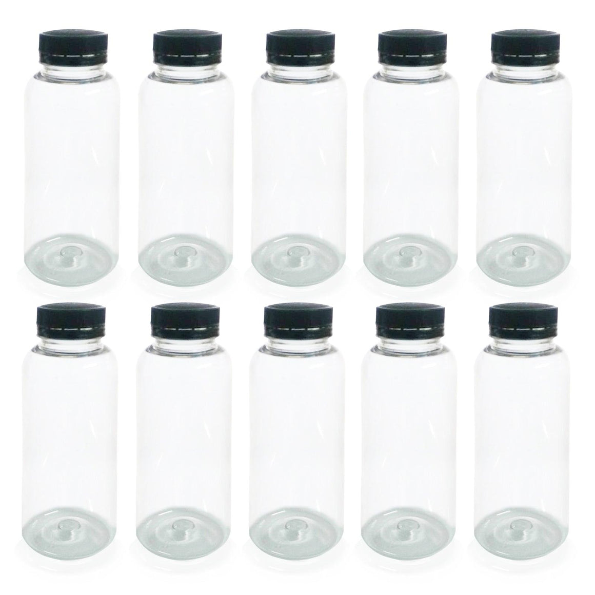 350ml Round Bottle Clear PET Plastic With 38mm Lids Tamper Evident - Packware