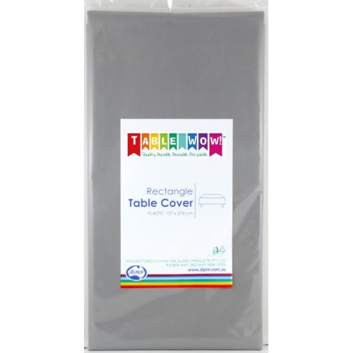 Silver Disposable Rectangular Tablecover