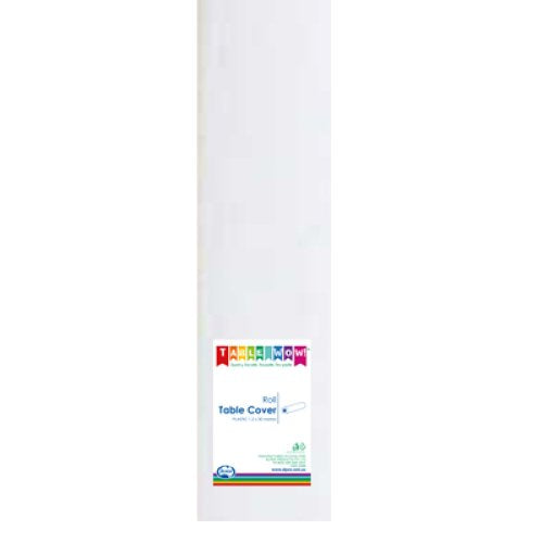 White Disposable Plastic Table Cover Roll 30 Metres