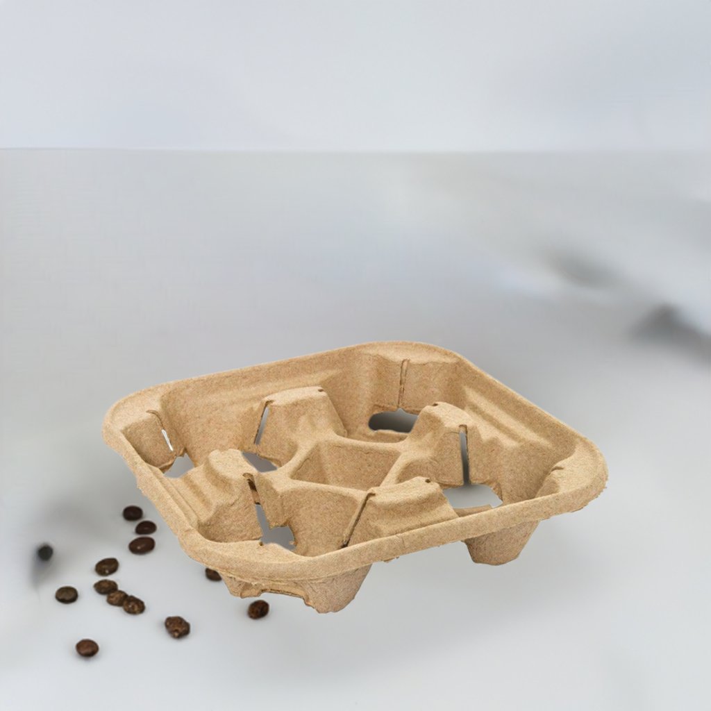 4 - Cup Drink Carriers 300 Pack - Biodegradable - Packware