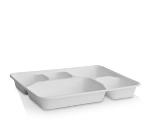 5 Deep Compartments Sugarcane tray 400pc/ctn - Packware