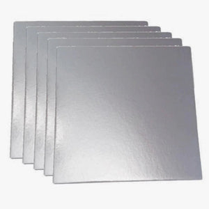 6" Square Silver Cake Board - Packware