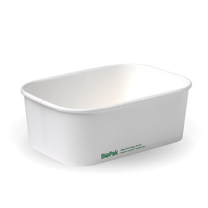 750ml White Rectangle PLA Lined Paper Container - Packware