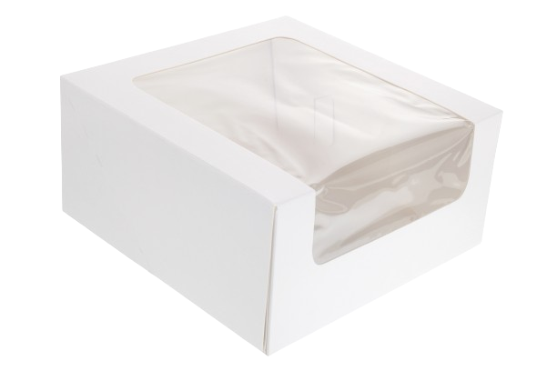 8x8x4" Cake Box With Window- WHITE | CTN50