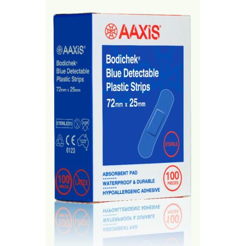 Bodichek Blue Detectable Plastic Strips 25mmx72mm | 100 Pieces