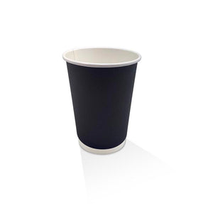 12oz  Black Double-Wall Cups: Premium Hot Food Service Essentials