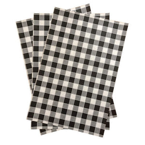 Greaseproof Paper Gingham Black 190x300mm - 200 Sheets/Ream