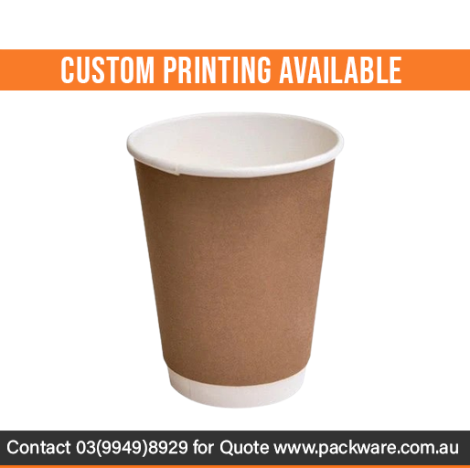 12 OZ PLA Coated DW Cup/Brown Print 500pc/ctn