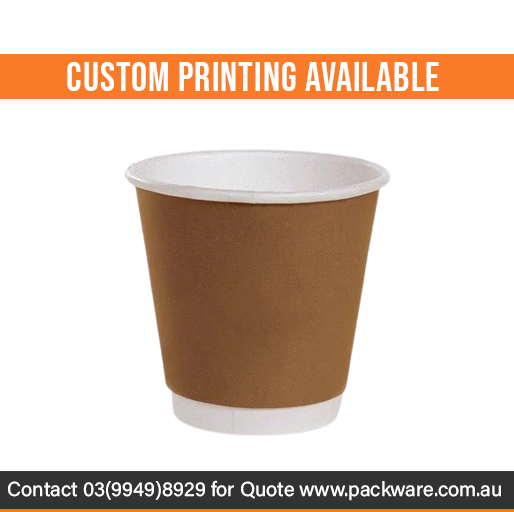 8 OZ PLA Coated DW Cup/Brown Print 90mm 500pc/ctn