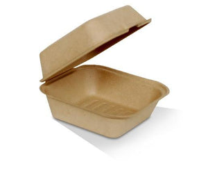 6" Bamboo Burger Clamshell box