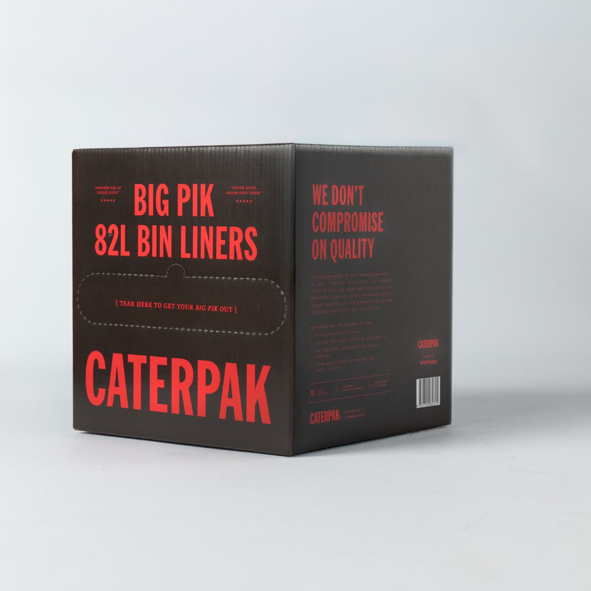CaterPak Qik-Pik Extra Heavy Duty Garbage Bags 82L - Carton of 100