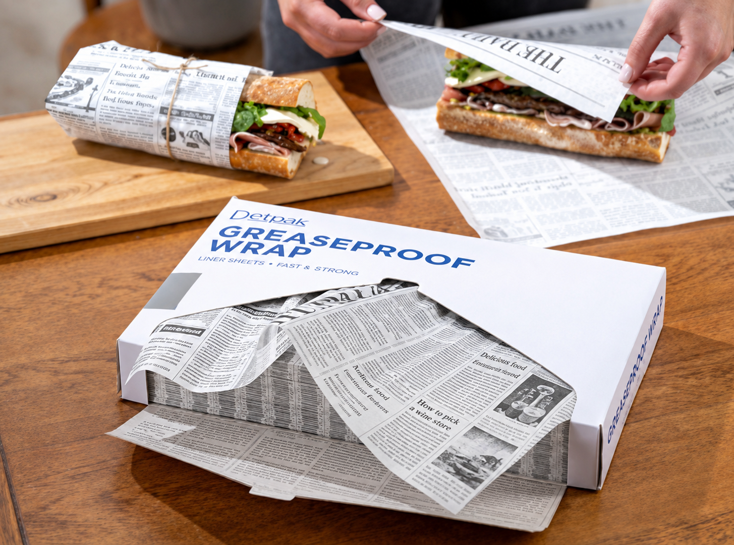 400 x 300 Greaseproof Wraps Newsprint dispenser