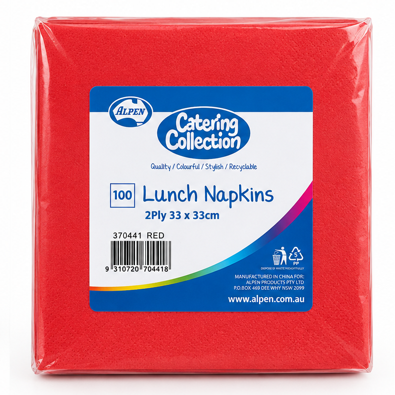 2 Ply Red Lunchen Napkin