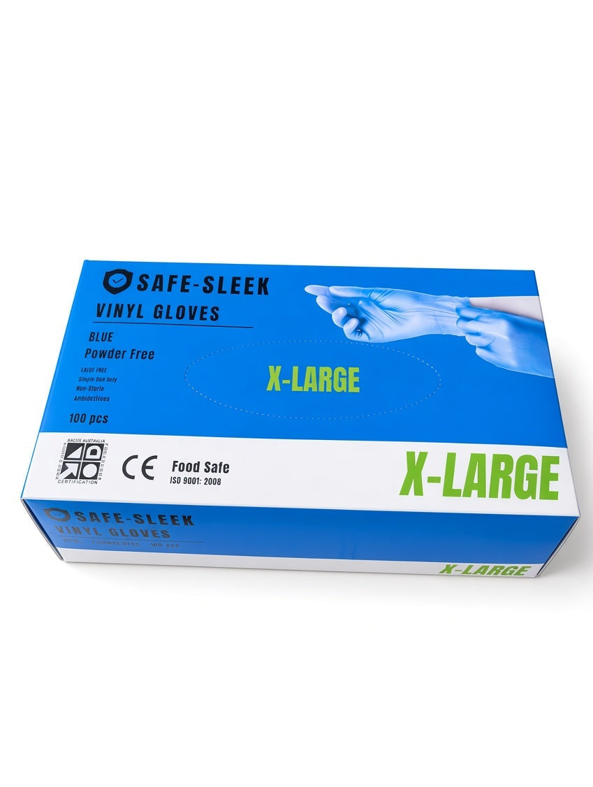 Blue Vinyl Disposable Powder Free Glove X-Large