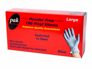 Large Vinyl Blue Powder Free Gloves Box Of 1000