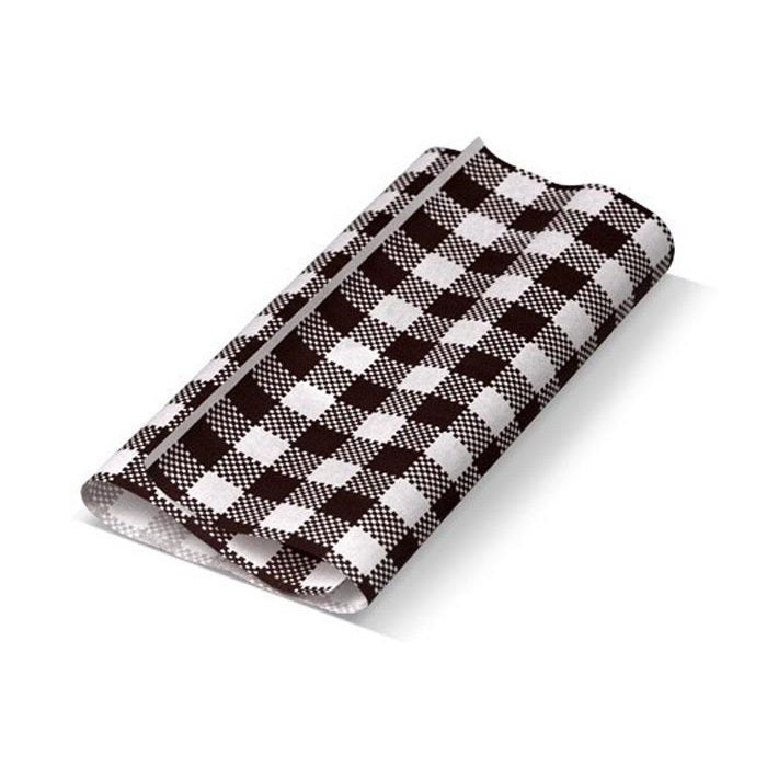 Black Gingham Greaseproof Paper Large 400 X 330mm