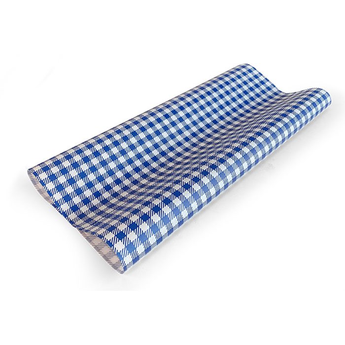 Blue Gingham Greaseproof Paper Large 400 X 330mm