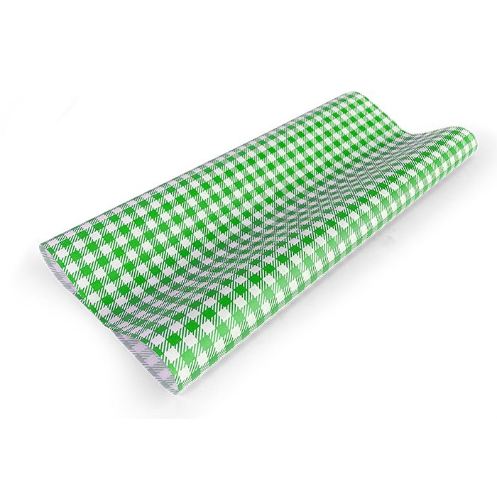Green Gingham Greaseproof Paper Large 400 X 330mm