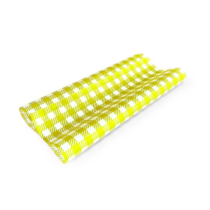 Yellow Gingham Greaseproof Paper Large 400 X 330mm