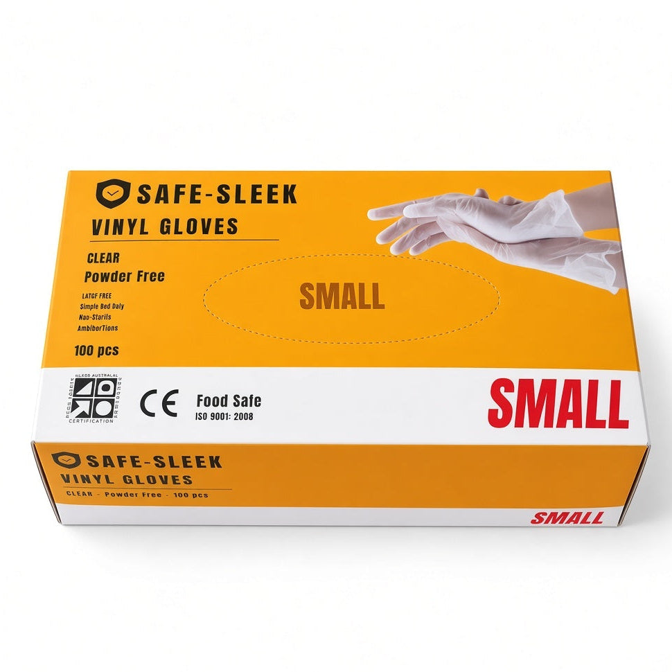 Small Vinyl Gloves - Powder-Free (Clear, Box of 1000, 10x100)
