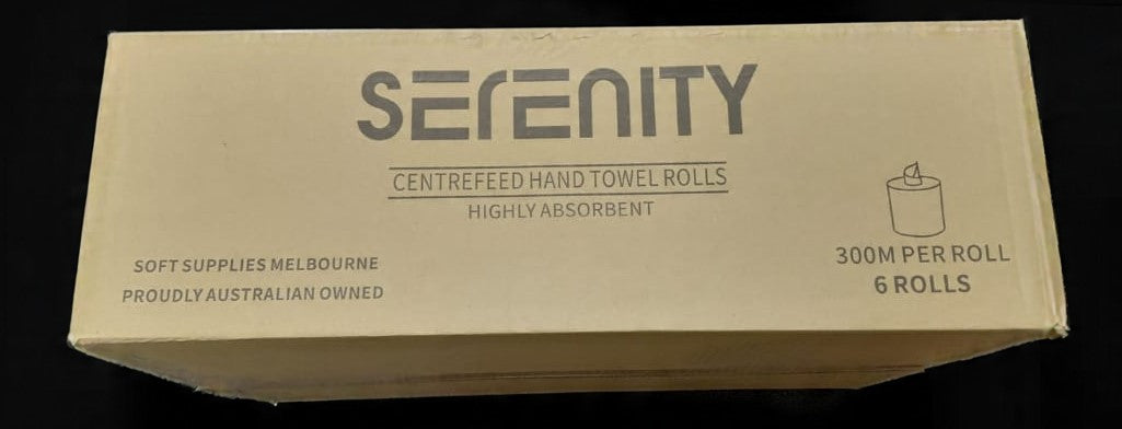 Commercial Centre-Feed Hand Towel Rolls 300m – High Absorbency (6 Rolls)
