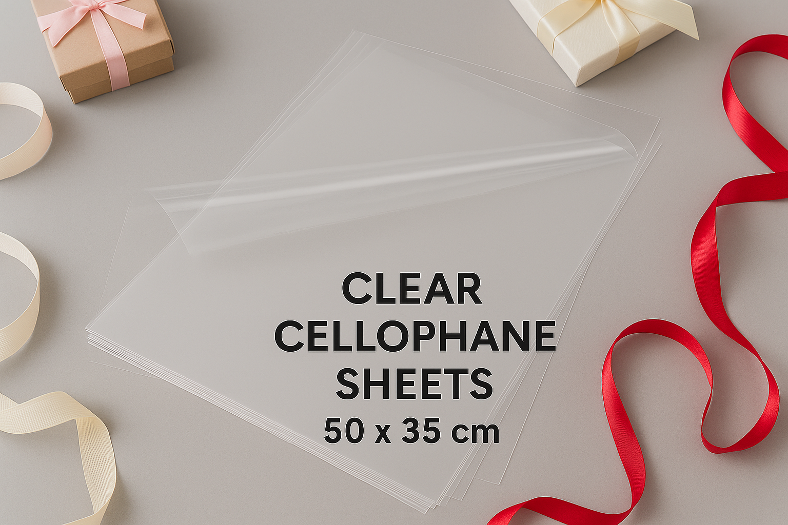 Clear Cello Sheets 50x35cm | 500 Pack| 40 Micron