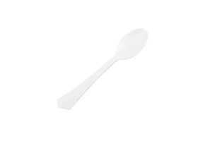 White Plastic Spoons – Reusable Heavy Duty Cutlery For Party - Foto 10
