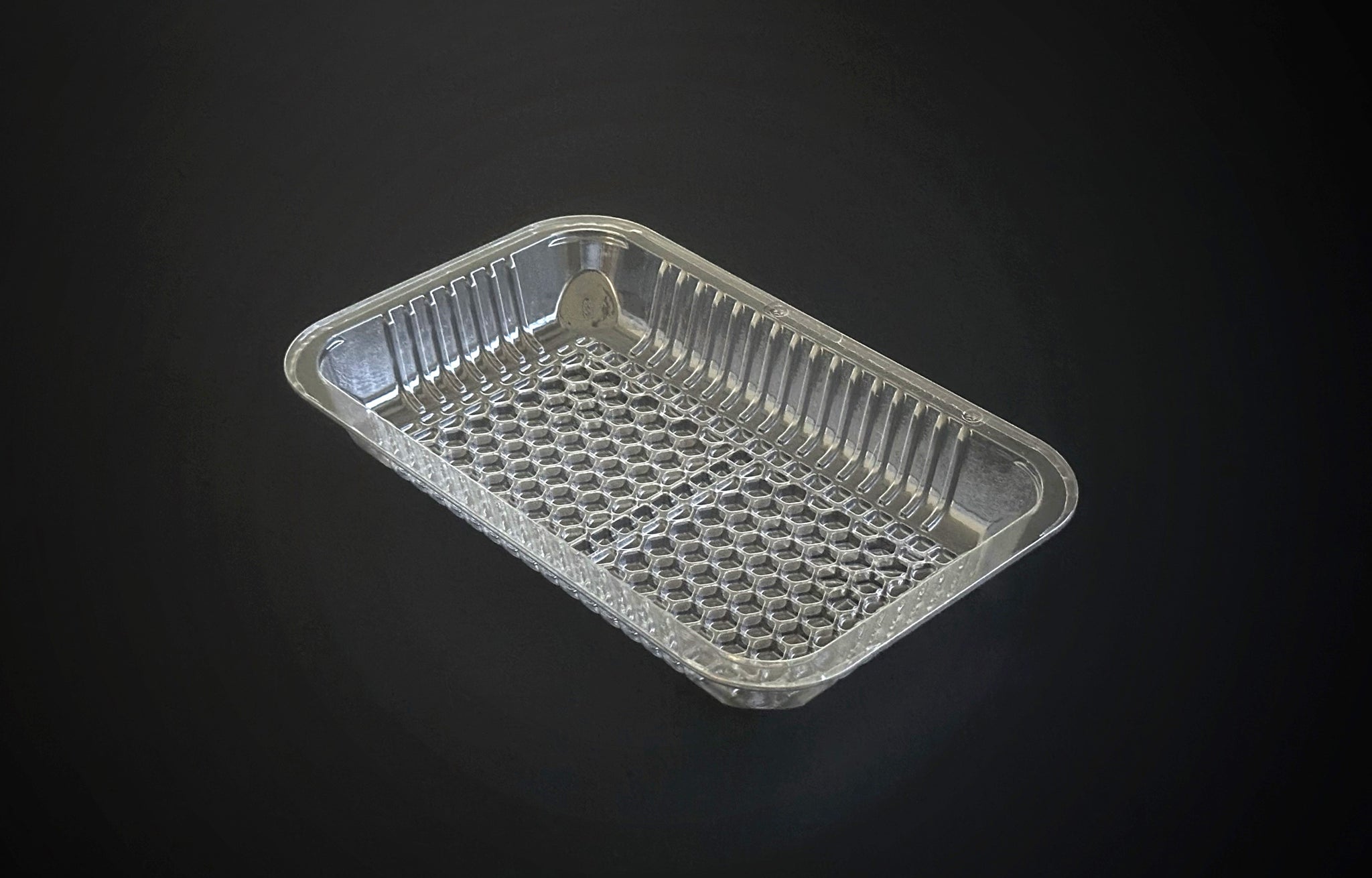 8x5 Open Cell Rim Rolled Meat Tray – Clear PET (80% RPET)