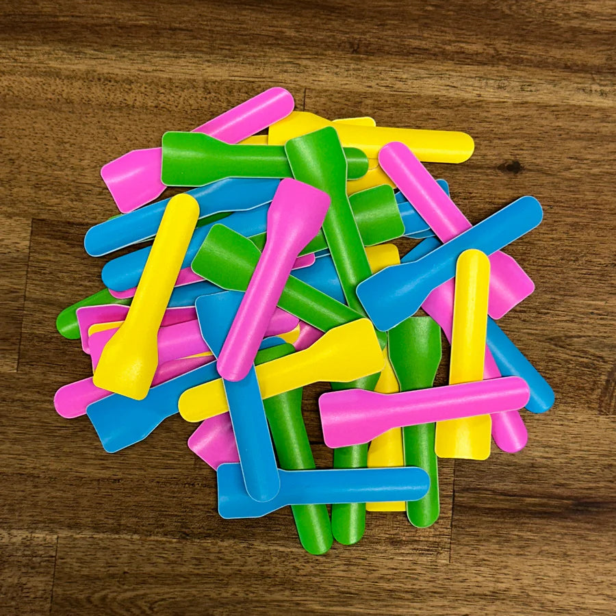 PAPER GELATO SPOONS 4" 95mm- MIXED COLOURS 6000/CTN